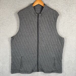 Mizzen Main Vest Mens 2XL Gray Belson Quilted Full Zip Gilet‎ Golf Casual